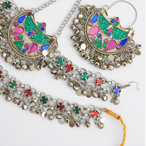 Tamaños y colores personalizados conjuntos de joyería de moda afgana diseño de lujo mejor boda desgaste afgano conjuntos de joyería al por mayor OEM - Product Image 5