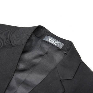 Trajes Formales de Negocios para Hombre al por Mayor de Fábrica, de Alta Calidad, en Tela de Lana Peinada Negra, con Cierre de Botones de Una o Dos Filas - Product Image 3