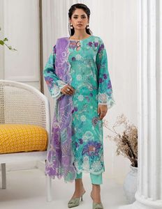 SSumaira Collection Designer Digital Lawn Outfit con bordado Chiffon Dupatta & Cambric Trouser - Product Image 3
