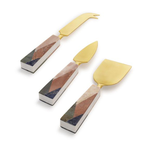 Juego de Cuchillos para Queso de Lujo Hechos a Mano, de Acero Inoxidable con Acabado Espejo y Material de Bambú, 3 Utensilios de Corte - Product Image 4
