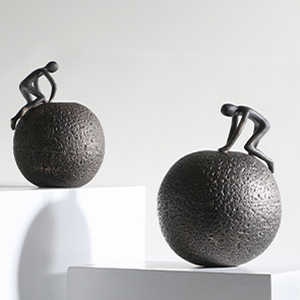 Escultura creativa de cara y mano, decoración de mesa de lujo para el hogar, oficina, escritorio, artesanía, Color negro - Product Image 3