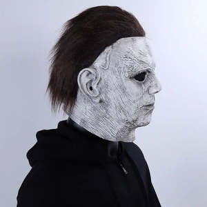 Máscara de Michael Myers para Halloween, Sombrero de Fiesta Aterrador para Carnaval y Navidad, Material de Látex y Seda, Logotipo Personalizado, Artículos para Fiestas - Product Image 4