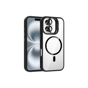 TCMK Etro Series Compatible <b>for</b> MagSafe Case <b>for</b> iPhone 16 Grey Silicone Kickstand Camera Lens Protector Inspired by Ins Styles - Product Image 2