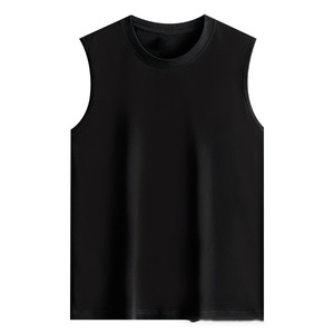 เสื้อกั๊กผ้าฝ้ายแท้สำหรับผู้ชายเสื้อยืดคอกลมสีทึบพิมพ์ลายปักโลโก้ออกแบบได้ตามต้องการ - Product Image 4