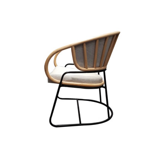 Calantha <b>Lounge</b> <b>Chair</b> with Rattan and Metal Legs Eco-Friendly Minimalist Design for Outdoor Garden Living Room & Apartment Use - Product Image 4