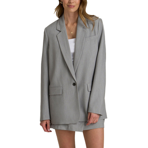 Blazer de lana de ajuste relajado Unisex, recién llegado, ropa Formal de oficina para mujer, estilo de negocios, patrón sólido tejido 2026 - Product Image 1
