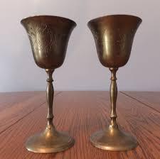 Copa de vino de latón con acabado antiguo Mesa de lujo hecha a mano con estilo clásico - Product Image 2