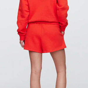 Nuevos pantalones cortos de moda de cintura alta para mujer, tela de lana de algodón 100%, logotipo bordado personalizado, ropa de calle informal transpirable de verano - Product Image 5