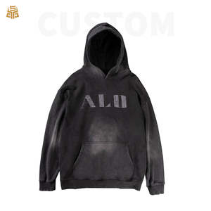 Sudadera con Capucha Personalizada OEM para Hombre, 100% Algodón, Felpa Francesa, Invierno, Gruesa, Estilo Desgastado, Efecto Desteñido por el Sol, Estilo Urbano - Product Image 3