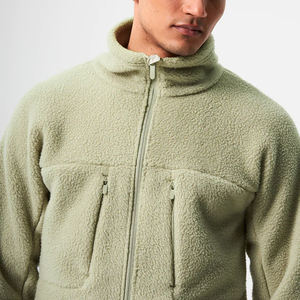 New Custom Design <b>Sherpa</b> Polar Fleece <b>Jacket</b> Solid Color Zipper Loose Long Sleeve <b>Sherpa</b> <b>Jacket</b> In Wholesale Rate - Product Image 3