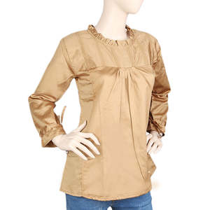 Women's Full <b>Sleeves</b> Western <b>Top</b> - <b>Brown</b> - Product Image 2