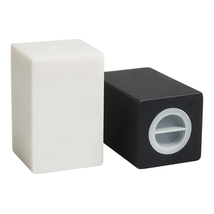 Juego de salero y pimentero de mármol redondo estriado, elaborado en piedra sólida blanca y negra, diseño moderno con relieve, lujo para la cocina - Product Image 2