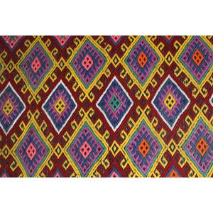 Alfombra de 1.5x2.6 pies, Alfombra Turca Vintage, Alfombra de Lana Roja y Azul Estilo Suroeste - Product Image 4