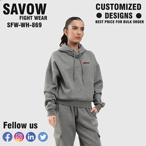 Sudaderas con capucha para mujer, venta al por mayor, Jersey de algodón de gran tamaño, sudaderas recortadas, ropa de calle con capucha, chaquetas de lana, ropa de moda, Tops de invierno - Product Image 3