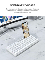 Clavier d'ordinateur AULA F3061 blanc à membrane USB 2.0 TKL mini 61 touches RGB portable pour jeux avec mécanique Gateron, état neuf