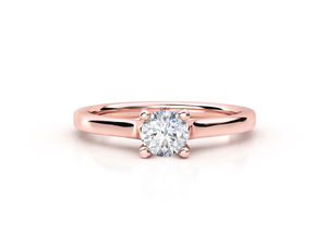 แหวนหมั้นโซลิแทร์สี่ง่ามคลาสสิกสีทอง VVS1ความชัดเจนสำหรับปาร์ตี้งานแต่งงาน10K 14K 18K ที่กำหนดเองได้ผ่านการรับรอง - Product Image 5