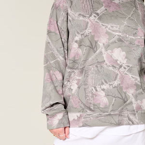 High Quality Women's Oversized Camouflage <b>Leaf</b> Print Hoodie Streetwear Casual Loose Pullover Fleece Sweatshirt Custom Logo - Product Image 6