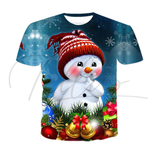 Camiseta Formal de Manga Corta con Cuello Redondo Navideña de Alta Calidad con Servicio OEM, Transpirable, para Hombre, de Poliéster/Algodón, Corte Regular - Product Image 4