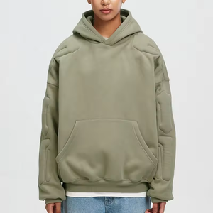 เสื้อฮู้ดดี้ปักโลโก้ตามสั่ง ผ้าโพลีเอสเตอร์/คอตตอน หนัก 340 กรัม สำหรับฤดูหนาว แบบ unisex  ผ้าฟลีซหนานุ่ม ดีไซน์เนอร์สำหรับผู้ชาย - Product Image 4