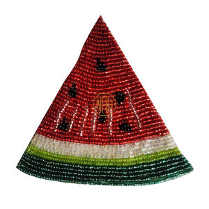 Posavasos de té con cuentas hechas a mano con acento dorado elegante con diseño de trébol rosa y verde Alfombrillas y almohadillas elegantes - Product Image 6