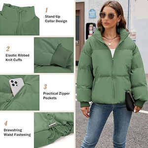 Chaqueta de Invierno Acolchada para Mujer, Transpirable y Resistente al Viento, Chaqueta de Burbujas Hecha a Medida, Suministro de Fábrica OEM, Chaquetas Acolchadas para Mujer Baratas - Product Image 3