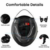 Casque de moto ouvert pour adulte unisexe, homologué DOT, coque légère en ABS, double visière, 3/4, pour cruiser, cyclomoteur, demi-casque