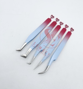 Pinces à épiler pour extensions de cils de haute qualité, personnalisées, à 90 degrés, fines, en acier inoxydable, anti-magnétiques, durables, longueur 10 mm - Product Image 6