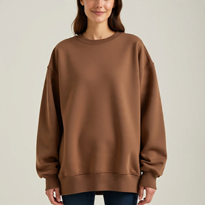Sudaderas de lana Polar de peso pesado para mujer, suéter de lana de cuello redondo de alta calidad, sudaderas polares transpirables holgadas para mujer - Product Image 1