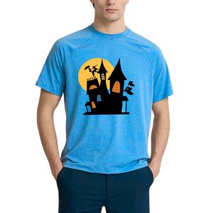 Camiseta 100% algodón de calidad de exportación, corte regular, multicolor, con estampado por transferencia térmica, cuello redondo, manga corta raglán. - Product Image 4