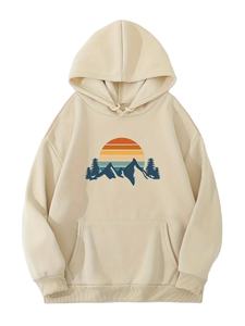 Sudadera con capucha para mujer con estampado de Mountain & Sun Sudadera con cordón elegante con bolsillo de canguro espacioso Sudadera súper suave para Casual Chic - Product Image 3