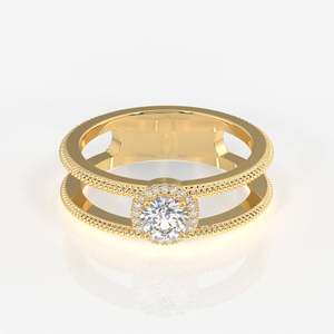 Men's 18K Yellow Gold Moissanite Diamond <b>Ring</b> Regal <b>Crown</b> Collection - Product Image 1