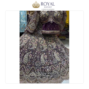 Meilleure offre sur la qualité de luxe Collection de vêtements de mariage de créateur moderne Filet souple avec doublure Lehenga Choli avec broderie - Product Image 3