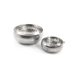 Set of 2 Different Sizes <b>Dessert</b> Bowl Bestest Quality Aluminum Hammered <b>Dessert</b> Chocolates Bowl By Home Arts - Product Image 3
