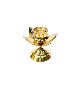 真黄铜金属金色木炭树脂燃烧器，带链子，用于悬挂洛班巴克霍尔Dhoop锥形香炉莲花