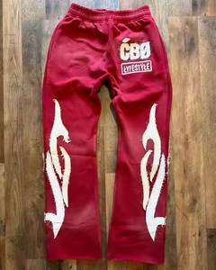 Recién llegado, serigrafía, lavado ácido de peso pesado, Sol desteñido, personalizado, 100% algodón, pantalones de chándal de rizo francés, pantalones de chándal apilados - Product Image 1