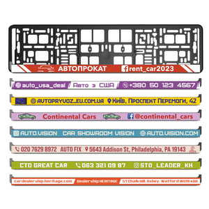 Marco de matrícula europeo personalizado soporte de número de plástico negro con logotipo impreso Marco de matrícula personalizado - Product Image 6