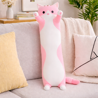Coussin et canapé en peluche Long Cat pour enfant en orange - Doux et confortable, rembourré en coton PP, pour les 2-4 ans, unisexe, 100-150 cm