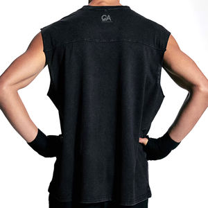 เสื้อกล้ามผ้าระบายอากาศได้ดีสำหรับผู้ชายเสื้อกล้ามสำหรับเล่นยิมสีพื้นแห้งเร็วเสื้อกล้ามขนาดใหญ่พิเศษสำหรับผู้ชาย - Product Image 5