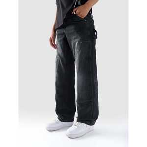 Toile de coton 100% denim noir délavé Carpenter avec motif droit - Product Image 2