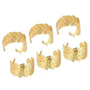 Hotel de lujo Restaurantes Diseño floral Servilletero de latón Decoración de mesa Soporte de tejido para ocasiones de boda en venta - Product Image 2