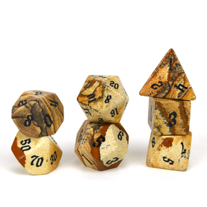 Dés en pierre de haute qualité, jaspe naturel, cristaux de guérison Reiki, pierres gravées, ensemble de dés personnalisés, cristaux vikings. - Product Image 3