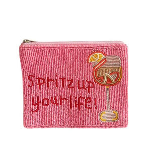 Perles de verre de haute qualité broderie forme carrée Spritz votre vie petit portefeuille sac artisanat à la mode dernière conception pochette à monnaie - Product Image 1