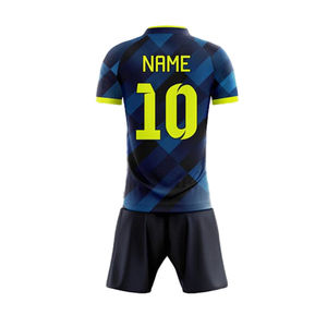 Ensembles d'uniformes de football de maillot de football bleu de sport pour hommes respirants vêtements en polyester ensemble complet uniforme de football - Product Image 6