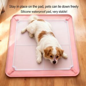 Support mural magnétique carré en silicone moderne et réutilisable pour tapis de propreté pour chiens et chats, aide à l'apprentissage de la propreté pour chiots, design élégant - Product Image 4