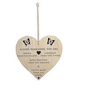 Best Selling Christmas Decor Hanging Heart Shape Wooden Pieces Customized Size and Hanging Use for Home Indoor Decorative - Product Image 2