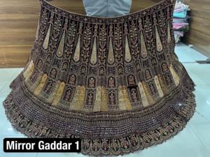 ชุดผ้ากำมะหยี่หนาพิเศษสำหรับเจ้าสาวชุดกระโปรงยาว4ม. สองชั้นสไตล์ Rajwadi ดูปตา - Product Image 2