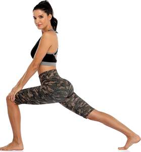 Short de sport taille haute pour femme Camouflage Sublimation Séchage rapide Gym Yoga Short de course Contrôle du ventre Motif extensible - Product Image 1