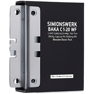 SIMONSWERK BAKA C 1-20 WF Bisagra Oculta de 3 Partes, Zinc de Alta Calidad, Capacidad de 100 Kg, Bloqueo por Pasador, DIN Izquierda/Derecha para Puertas de Madera, Paquete - Product Image 3