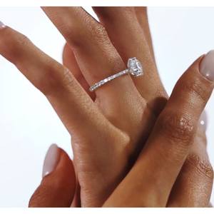 Bague en diamant taille ronde en or massif 10 carats bague de mariage en diamant cultivé en laboratoire bague de fiançailles en diamant coupe ronde pour respectueux de l'environnement - Product Image 5