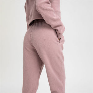 Ensemble de survêtement oversize pour femme 2025, sweat à capuche court zippé intégral et pantalon de jogging évasé, avec broderie effet vieilli et délavé, couleur unie - Product Image 2